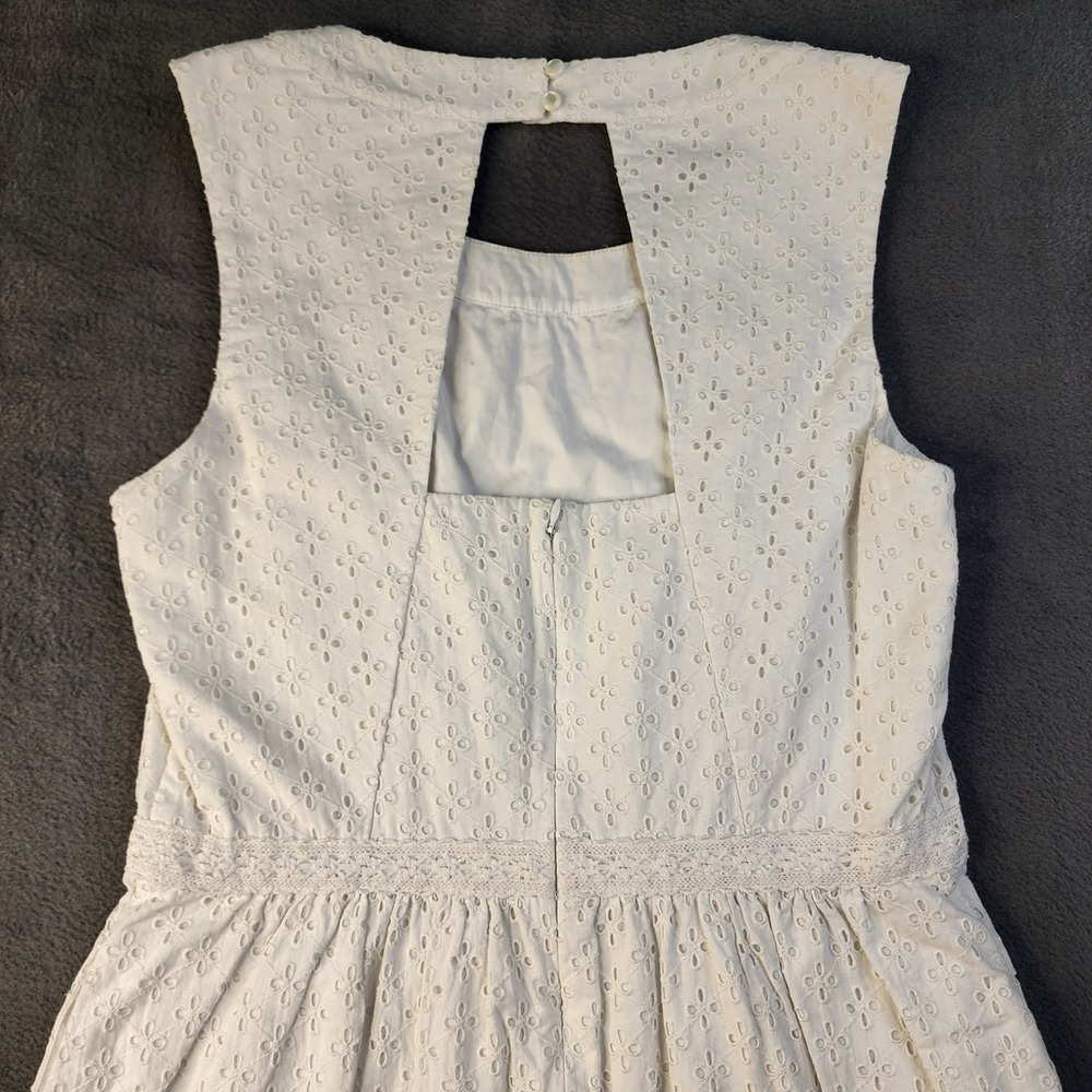 Vineyard Vines Womens White Eyelet Lace Sleeveless Dress Size 10 Feminine Preppy - Picture 12 of 16